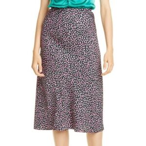 Rebecca Taylor Wild Rose Floral-print Midi Skirt In Black Combo medium